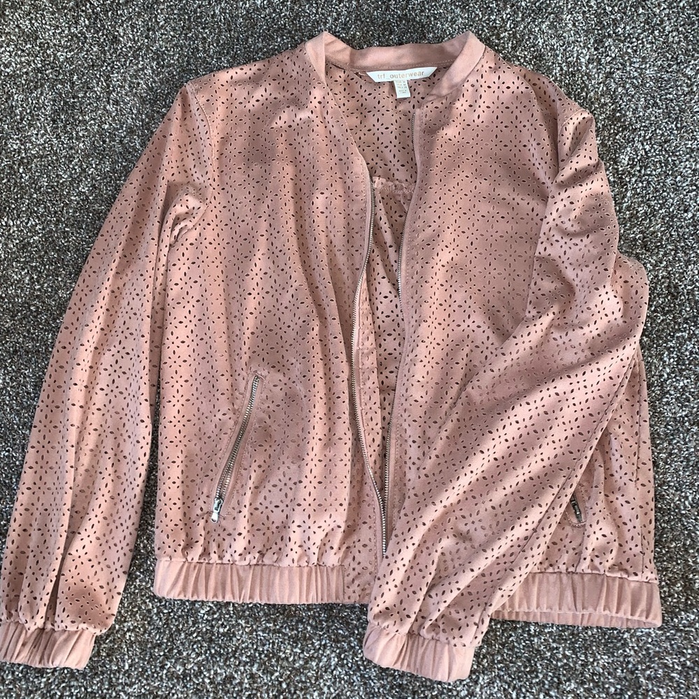 Pink cutout bomber style jacket, size M, worn once
